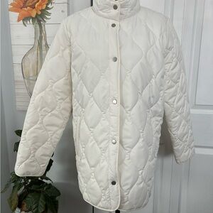 32 Degrees Women's Off-White Quilted Puffer Coat